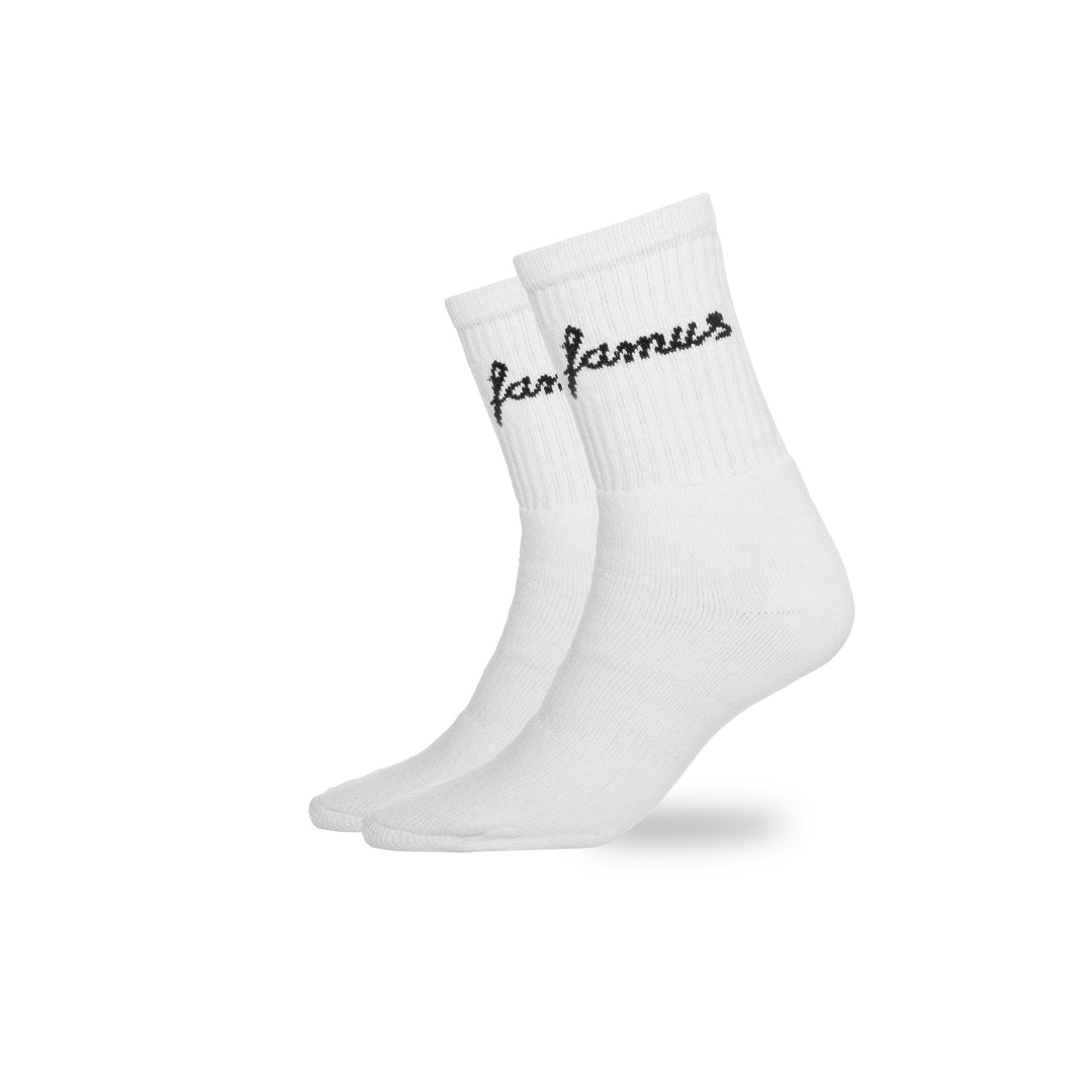2 Pair thick Famus American Football Socks White