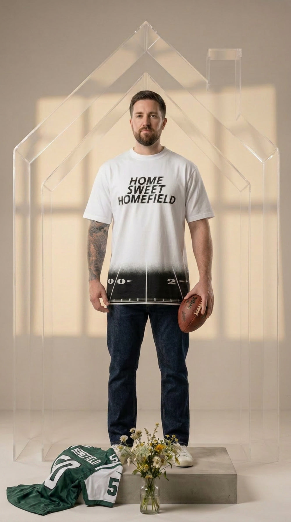 Home Sweet Homefield - Heavy Oversized T-Shirt(White)