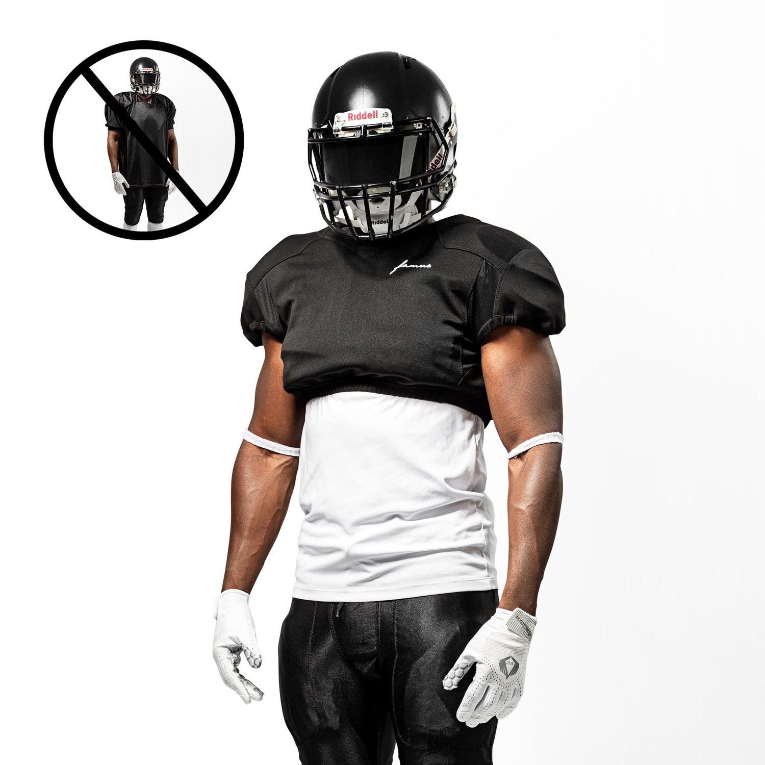 American Football Trikot schwarz black vorne