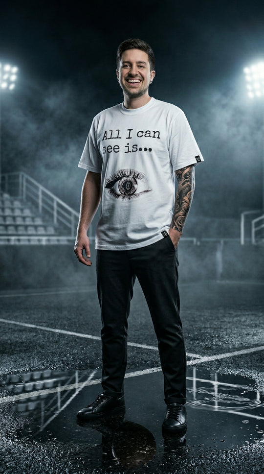 All I Can See Is Football - Heavy Oversized T-Shirt(White)