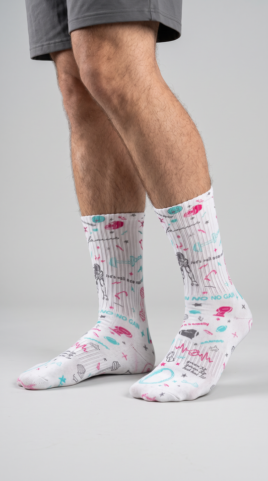 1 pair Famus "funky" socks (for sneakers and cleats)