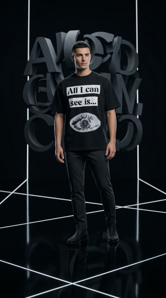 All I Can See Is - Heavy Oversized T-Shirt(Black)