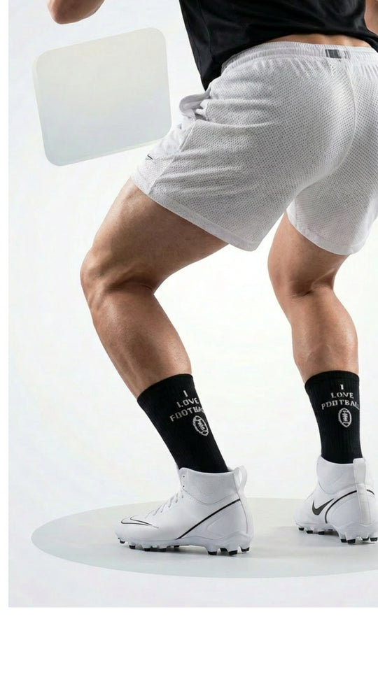 1 pair "I love football" black socks (for sneakers and cleats)