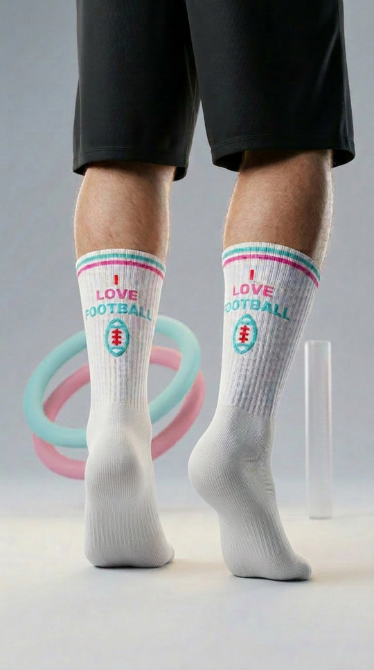 1 pair "I love football" Miami Vice socks (for sneakers and cleats)